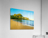 Oil painting sunrise over Tunnels Beach on Kauai in Hawaii Acrylic Print