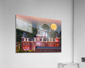 Moonrise over illuminated Woodburn Hall at WVU Morgantown Acrylic Print
