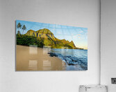 Early morning sunrise over Tunnels Beach on Kauai in Hawaii Impression acrylique