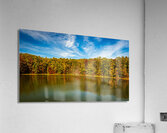 Fall leaves surround reservoir in Coopers Rock State Forest in W Impression acrylique