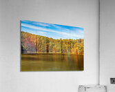 Fall leaves surround reservoir in Coopers Rock State Forest in W Impression acrylique