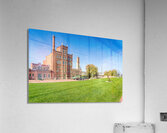 Historic Dubuque Star Brewery alongside Mississippi river Acrylic Print