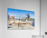 Statue alongside the Mississippi River in Wabasha Minnesota Acrylic Print