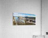 Aerial view of Red Wing Minnesota with river cruise boat Impression acrylique