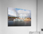 Cityscape of Burlington in Iowa from the Mississippi river Impression acrylique