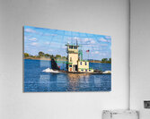 Tug boat or pusher boat leaving Lock and Dam 22 on Mississippi r Acrylic Print