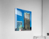 Complex reflections of a modern skyscraper in St Louis office bu Acrylic Print