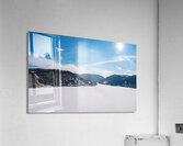 Aerial panorama of the frozen Cheat Lake Morgantown WV looking  Impression acrylique