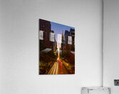 Manhattanhenge when the sun sets along 42nd street in NY Impression acrylique