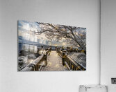 Coopers Rock overlook on snow-covered pathway in WV Acrylic Print