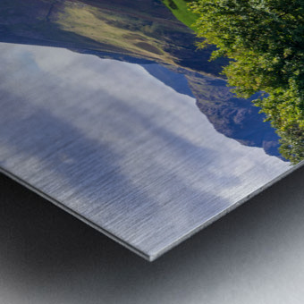 Buttermere road sign in english lake district Metal print