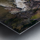 Top down over flooded Valley Falls on a bright spring morning Impression metal