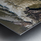 Top down over flooded Valley Falls on a bright spring morning Impression metal