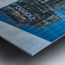 Reflections of other towers in Indeed HQ building in Austin TX Metal print