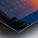 Brilliant sunset reflected in the glass of new office building Metal print