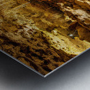 Geologic formations of stalactites and stalagmites in Texas cave Metal print