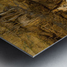 Geologic formations of stalactites and stalagmites in Texas cave Metal print