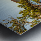 Colorado river and Pennybacker bridge from overlook in Austin Te Metal print