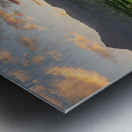 Breathtaking aerial view of sunset over Hanalei Bays verdant la Metal print