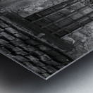 Rustic San Juan Mission building with an aged stone facade. Impression metal