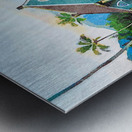 Waioli Huiia Church stands in Hanalei Kauai in watercolor Metal print