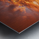 Dramatic sunset seen from drone over Georgetown Texas residentia Metal print