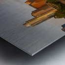 Waterline dominates city skyline of Austin Texas at sunset in 20 Metal print