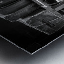 Historic antique luggage cart with retro leather suitcases and t Metal print