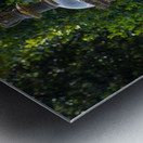 Historic english street lantern attached to warm stone building Metal print