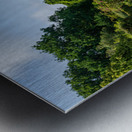 Stone steps into a hedged flower garden on the Isle of Wight Metal print