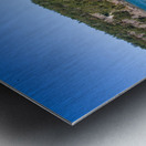 Turbulent water of Deception Pass under historic cantilevered br Metal print