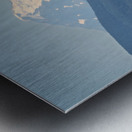 Shades of blue with Mt Baker in misty distance behind Samish Isl Metal print