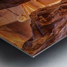 Petra Treasury building facade seen through narrow gorge Metal print