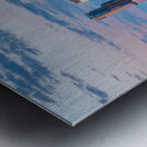 Distant view of Harvest moon in the Austin skyline at sunset Metal print