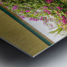 Portrait format of vintage wooden rocking chair on a porch Metal print