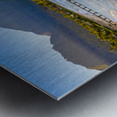 Aerial drone shot of man on the sand of Hanalei beach  Impression metal