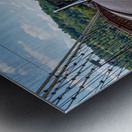 Suspension bridge over the Ohio river in Wheeling WV Metal print