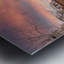 Sunset over snow covered Woodburn Hall at WVU Metal print