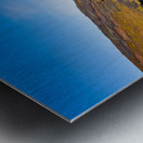 Narrow path in front of colorful harbor in Boscastle Metal print