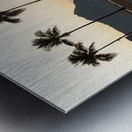 Sunrise over ocean with palm trees Metal print