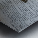 Silver square and compass on Bible for Freemasons Metal print