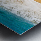 Beach Time written in sand with sea surf Metal print