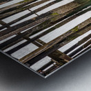 Old wooden pier structure in bay at Icy Strait Point in Alaska Metal print