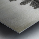 Charcoal San Diego Skyline at sunset from Coronado Metal print