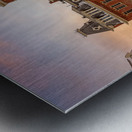 Mountaineer statue against Woodburn Hall Metal print