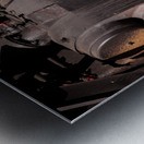 Mechanic checks 1916 Baldwin locomotive Metal print