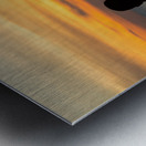 Silhouetted heads against infinity edge pool Metal print