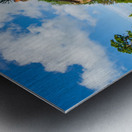 Ancient pub or restaurant on small road Metal print