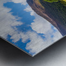 Antique tractor and threshing machine in England Metal print