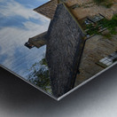 Old cotswold stone houses in Icomb Metal print